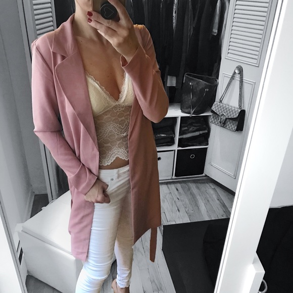 LAST 1✨Latte Tan Tie Waist Belt Jacket Coat - Picture 4 of 7